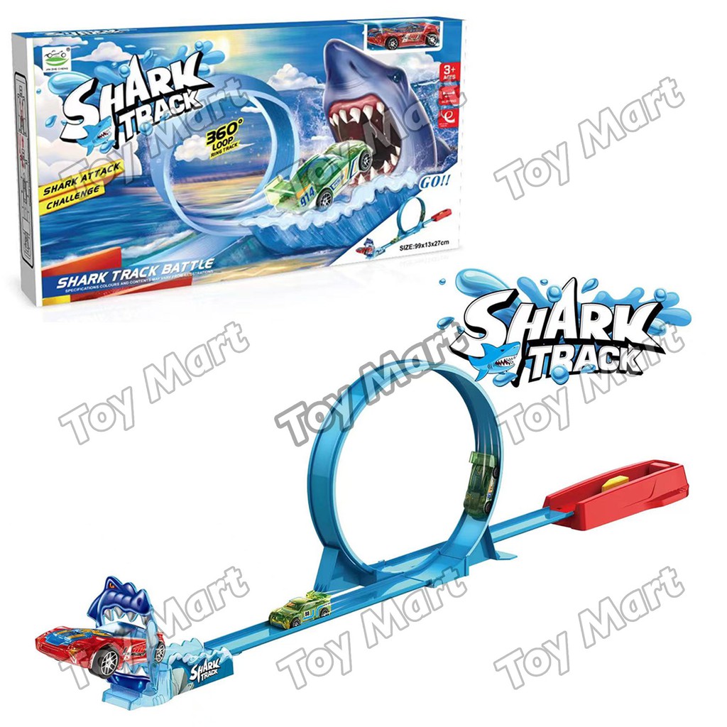 Shark Cars Parking Garage Track 360 Loop Track Parking Garage W/ 1 CAR ...