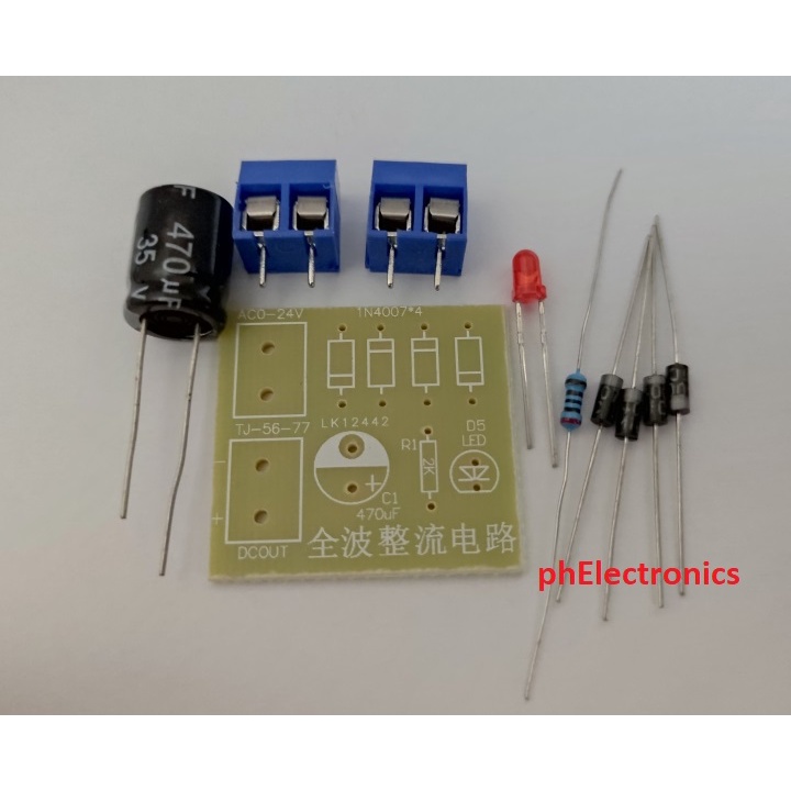 IN4007 Bridge Rectifier Kit - AC To DC Full Wave Converter Circuit Board