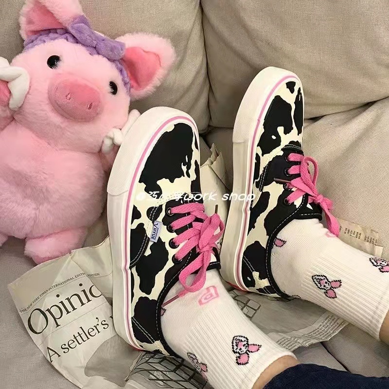 2021 cows canvas shoes women s low cut Korean version of ins trendy street Shopee Philippines