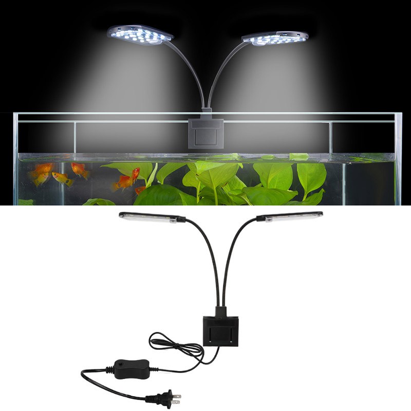 Dual Head Super Bright LED Aquatic Plant Lamp Aquarium Light Plants