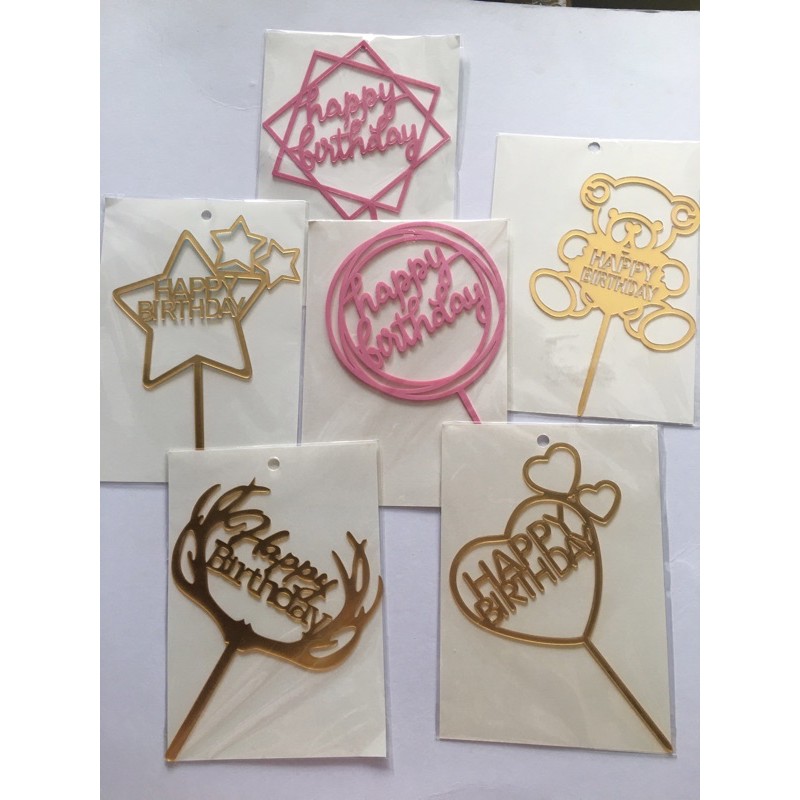 Happy Birthday acrylic cake topper | Shopee Philippines