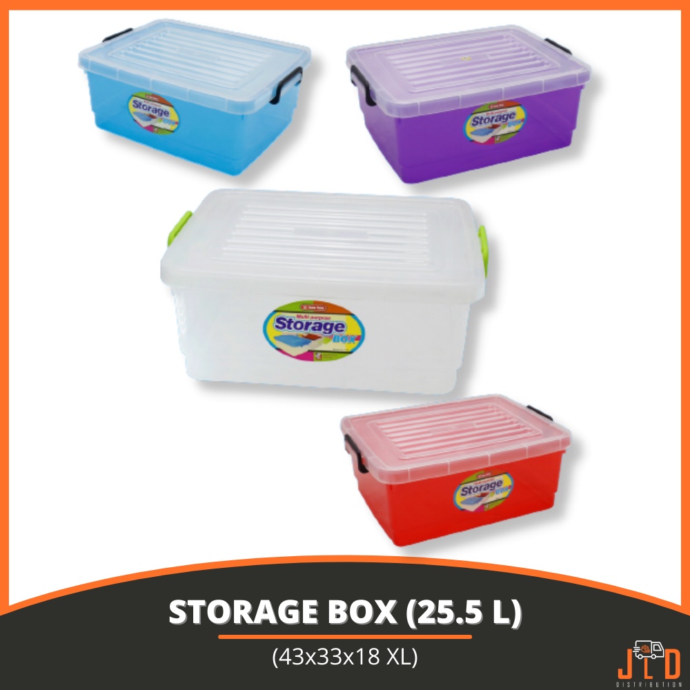 MULTIPURPOSE STORAGE BOX (20L) HOME ORGANIZER STACKABLE DURABLE LID