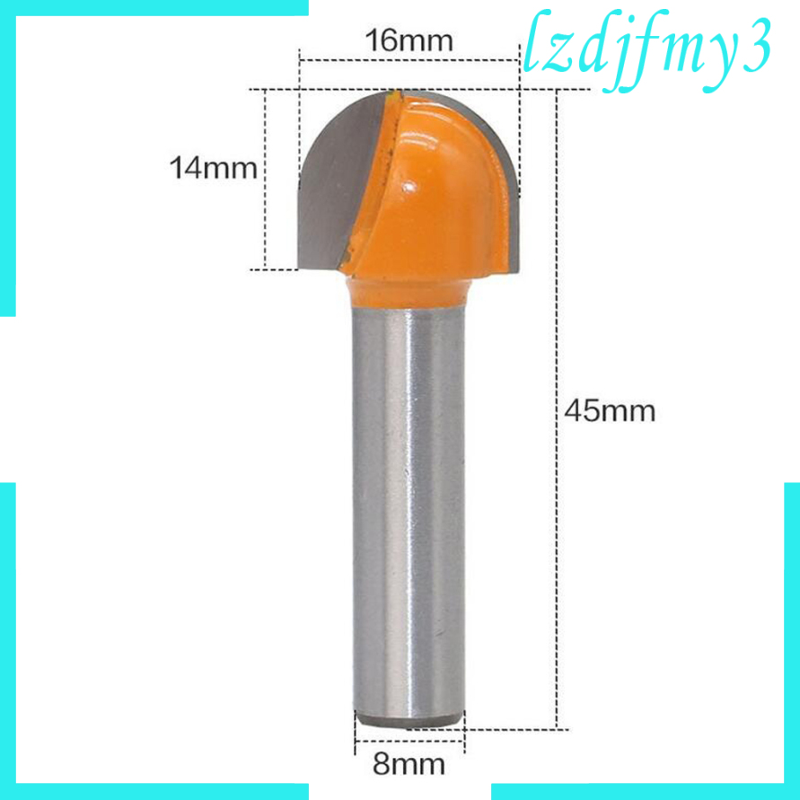 8mm Shank 16mm Round Nose Cove Core Box Router Bit Cutter Tool Shopee