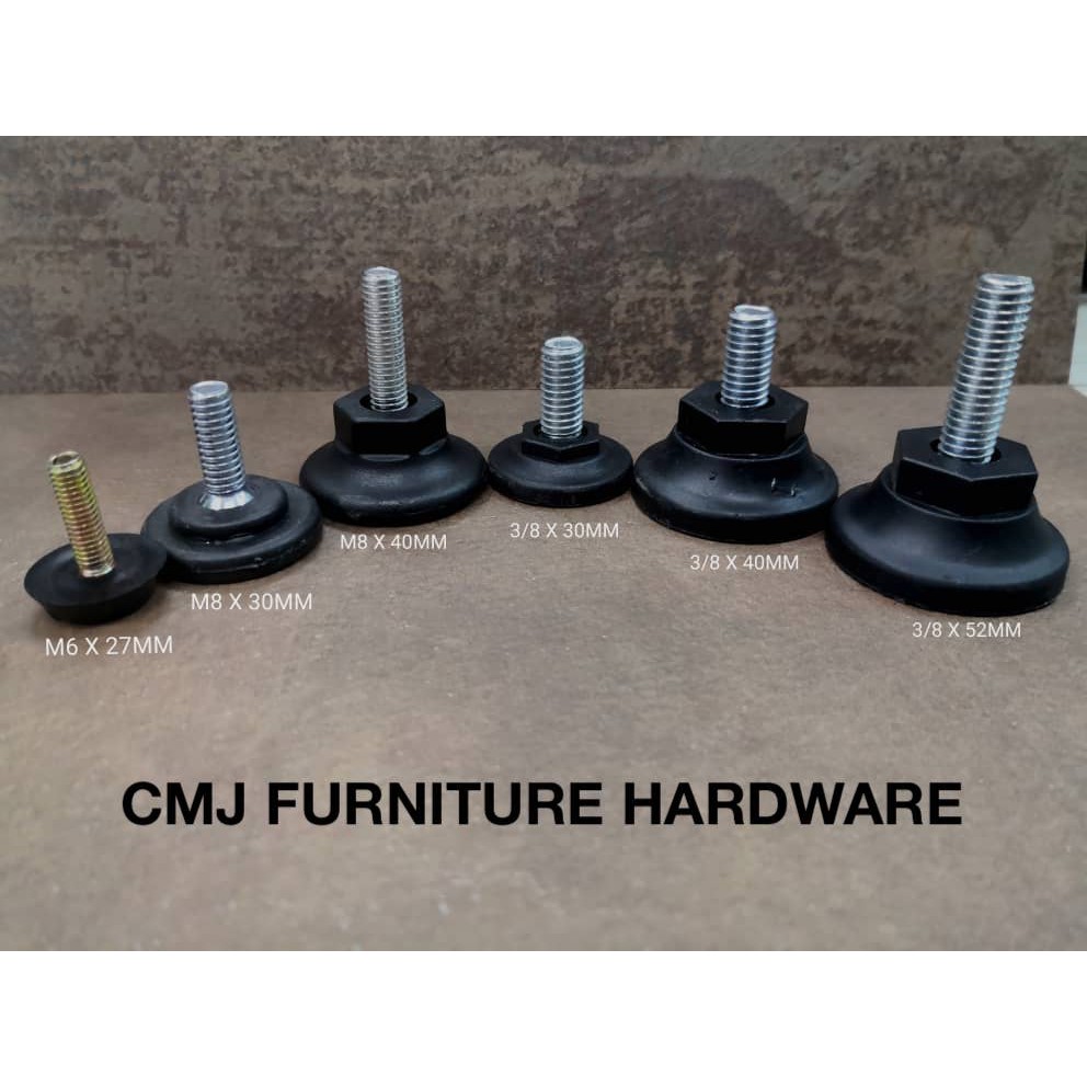 Adjustable Screw Leg Stopper Furniture Table Chair Levelling (M6 X 27MM