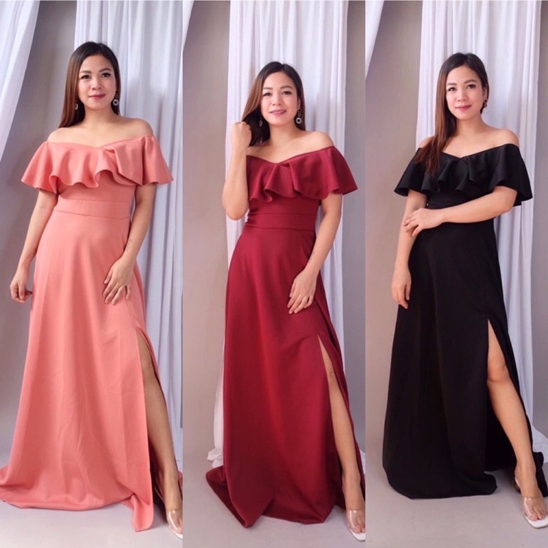 Formal Long Gown Dress with Slit Amira Shopee Philippines