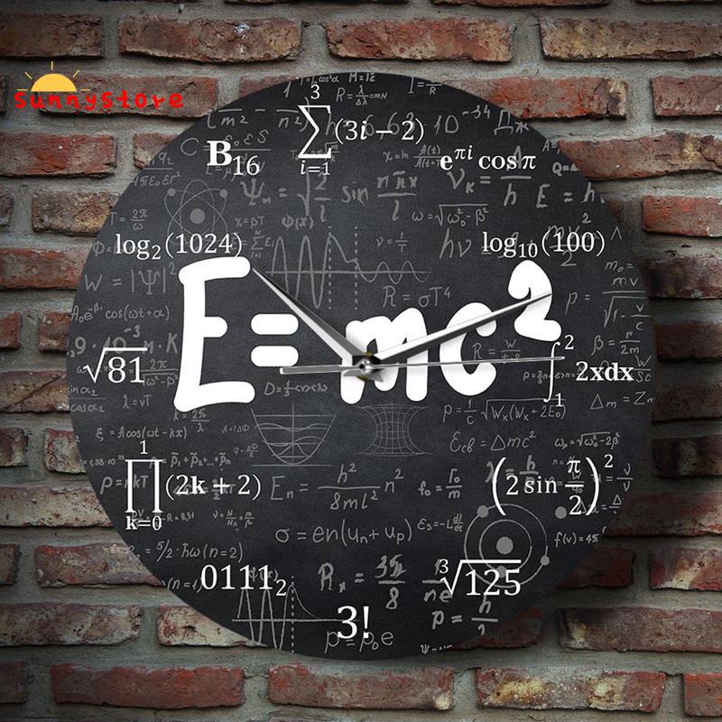 Theory of Relativity Math Formula Wall Clock Scientist Physics Teacher