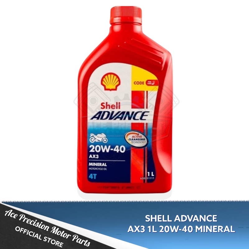 SHELL ADVANCE AX3 20W/40 LITER MINERAL | Shopee Philippines
