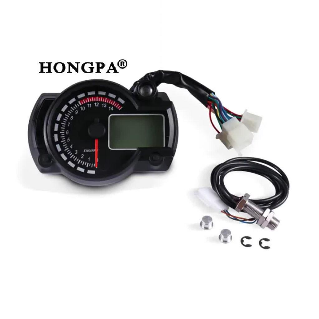 7-Color LED Motorcycle RX2N ATV Digital Speedometer 15000 RPM Meter LCD ...