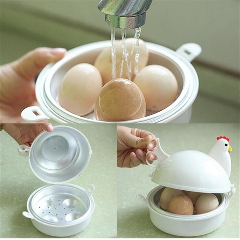 Chicken Shaped Microwave Egg Cooker Poacher Steamer Boiler Plastic For ...