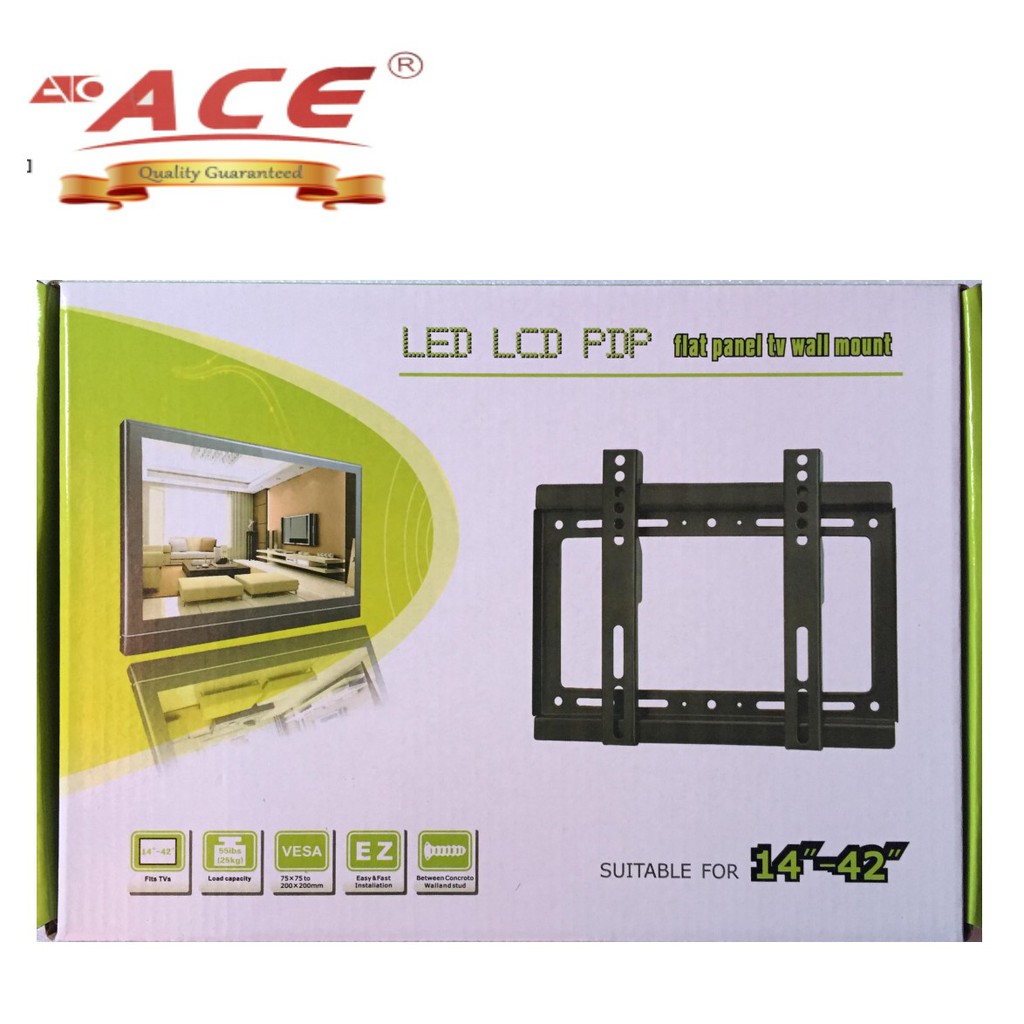 Ace LED/LCD/PDP Flat Panel Tv Wall Mount Wall Bracket for 14" 42" Tv Shopee Philippines