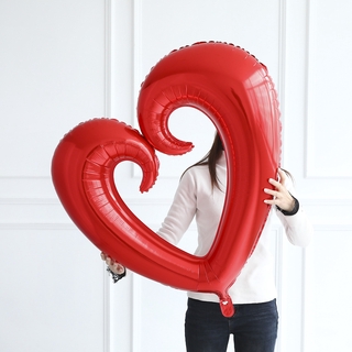 5pcs 18-inch Red Heart Shaped Aluminum Foil Balloons (with 1pc Red