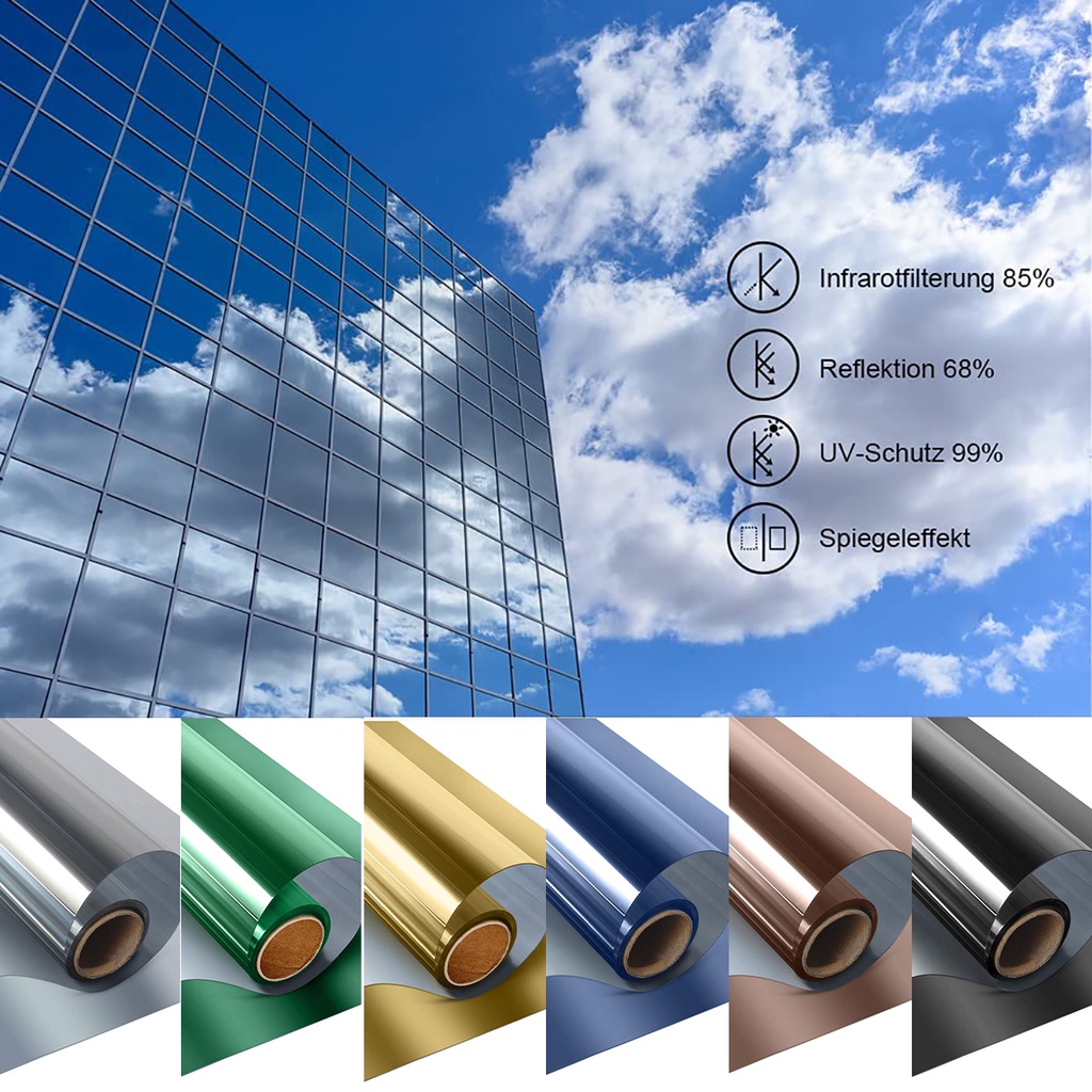 One Way Window Film,Self-adhesive Mirror Effect Glass Film Reflective ...