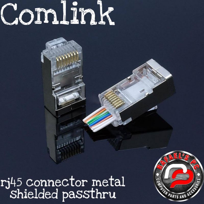 COMLINK RJ45 CONNECTOR PASSTHRU METAL SHIELDED 100pcs | Shopee Philippines