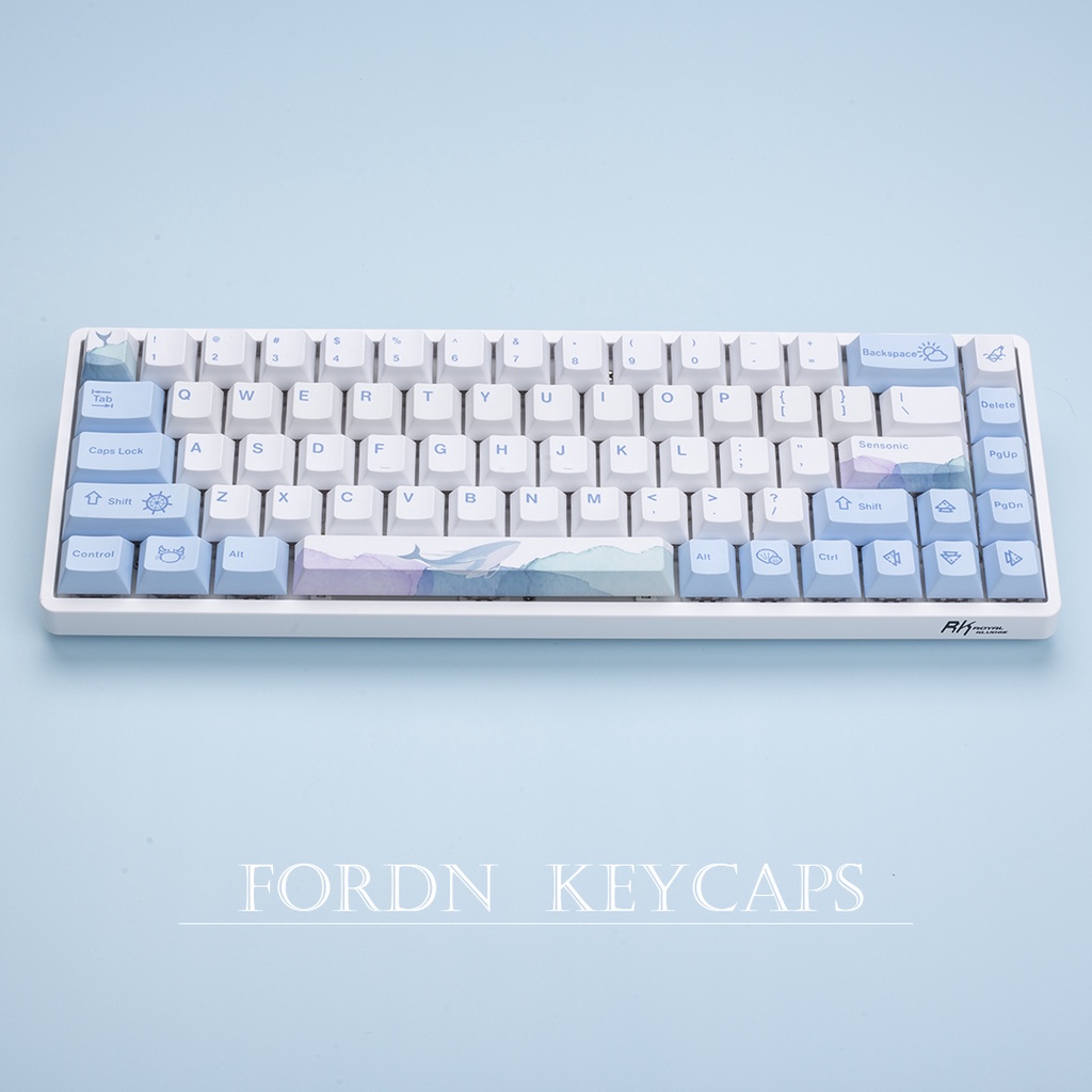 DIY ocean wave keycaps PBT fivesided sublimation original Height