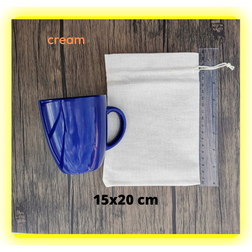 Jute Burlap Recyclable Drawstring Handy Pouch Bag Giveaway (Large