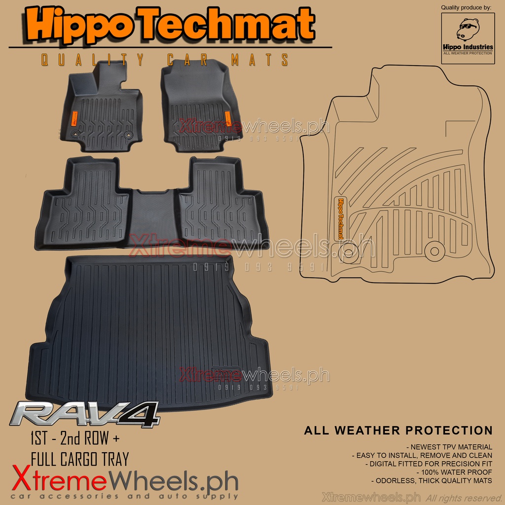 Rav 4 2019-2023 Thick Hippo Brand Deep Dish matting Thailand Made ...