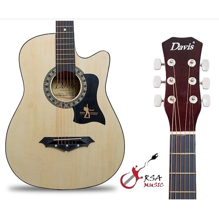 Davis Acoustic Guitar Low Action w CAPO, STRINGS, BAG, PICK by RSA
