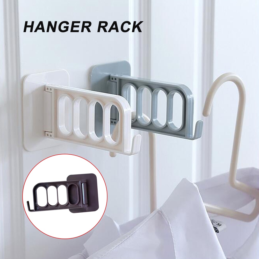 4 Hole Wall Mounted Clothes Hanger Rack Multi Function Self Adhesive ...