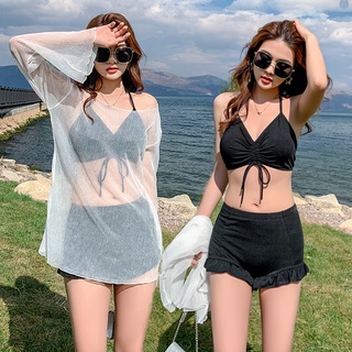 SportsSpace】Crochet Bikini Crop Top for Women Knitted Swimwear