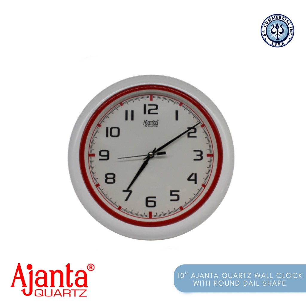 10" Ajanta Quartz Wall Clock with Round Dail Shape2021 Shopee Philippines