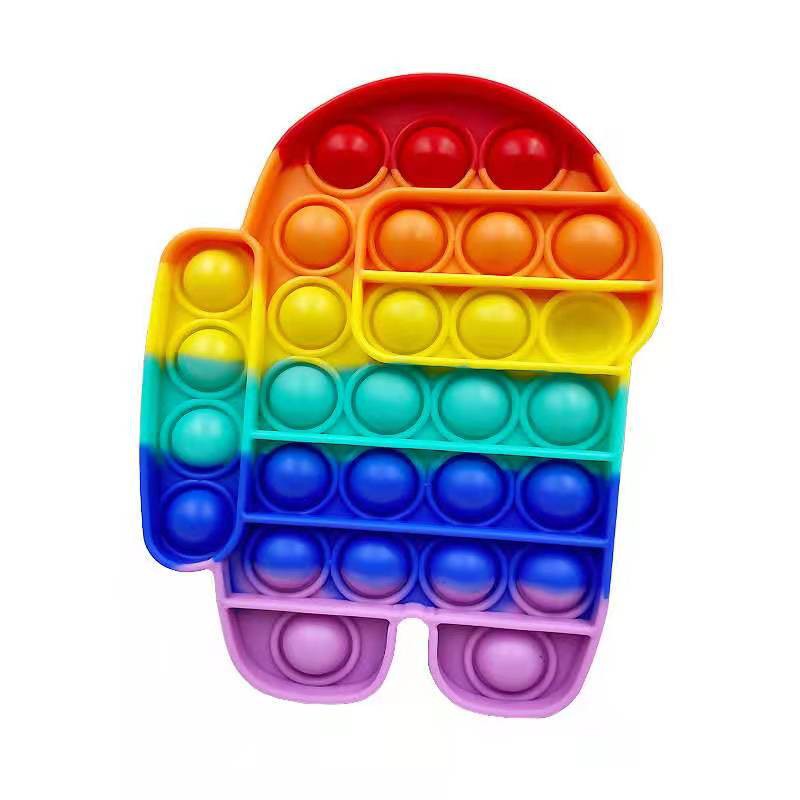 Pop It Rainbow Series Assorted Colors Rainbow Fidget Toy - Among Us ...