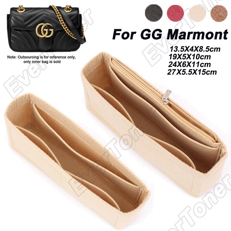 For Gucci Marmont Bag Felt Insert Organizer Bag Makeup Handbag ...