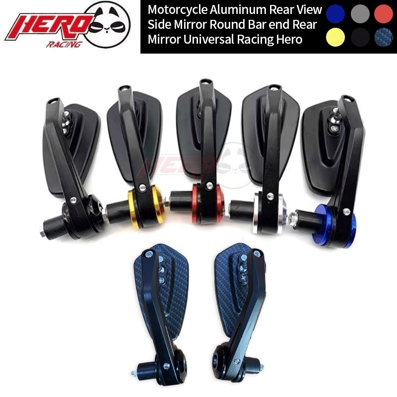 Motorcycle Aluminum Rear View Side Mirror Round Bar end Rear Mirror ...