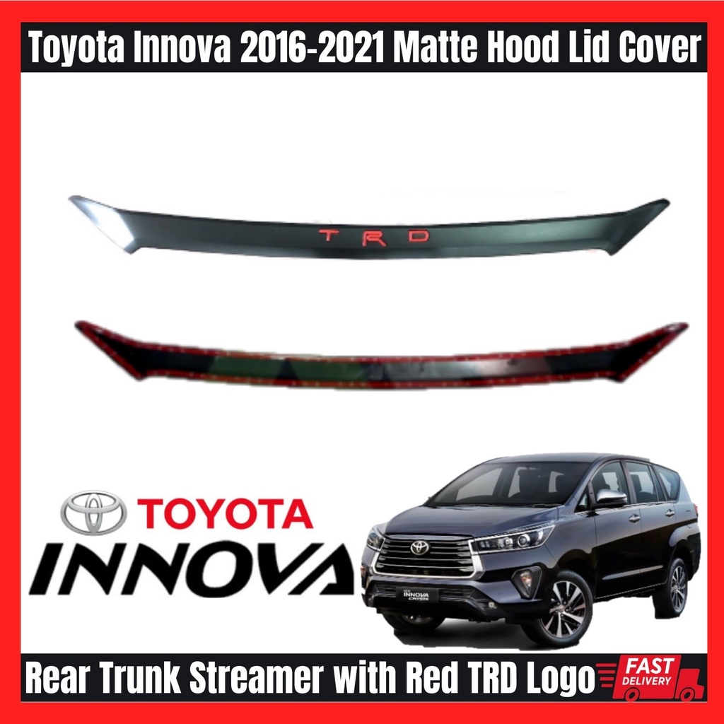 Toyota Innova 2016-2021 Matte Black Hood Lid Cover and Rear Trunk ...