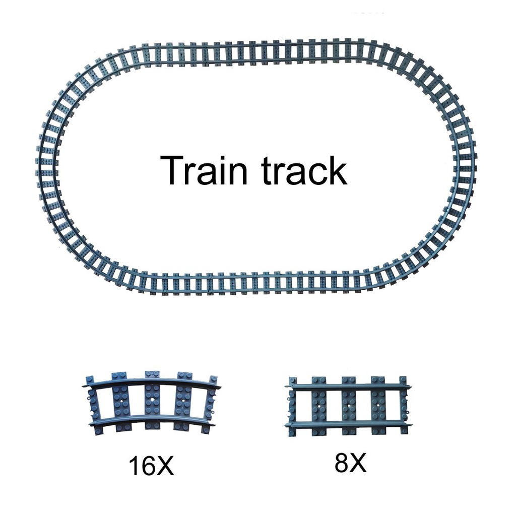 20/40/60/100PCS Train Tracks Non-Powered City Railroad Compatible with ...