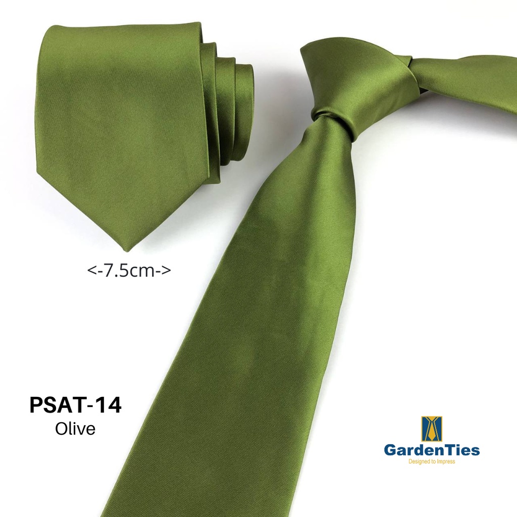 Olive Green Tie, Tie Hijau Olive, Green Tie, Plain Tie, neckties neck