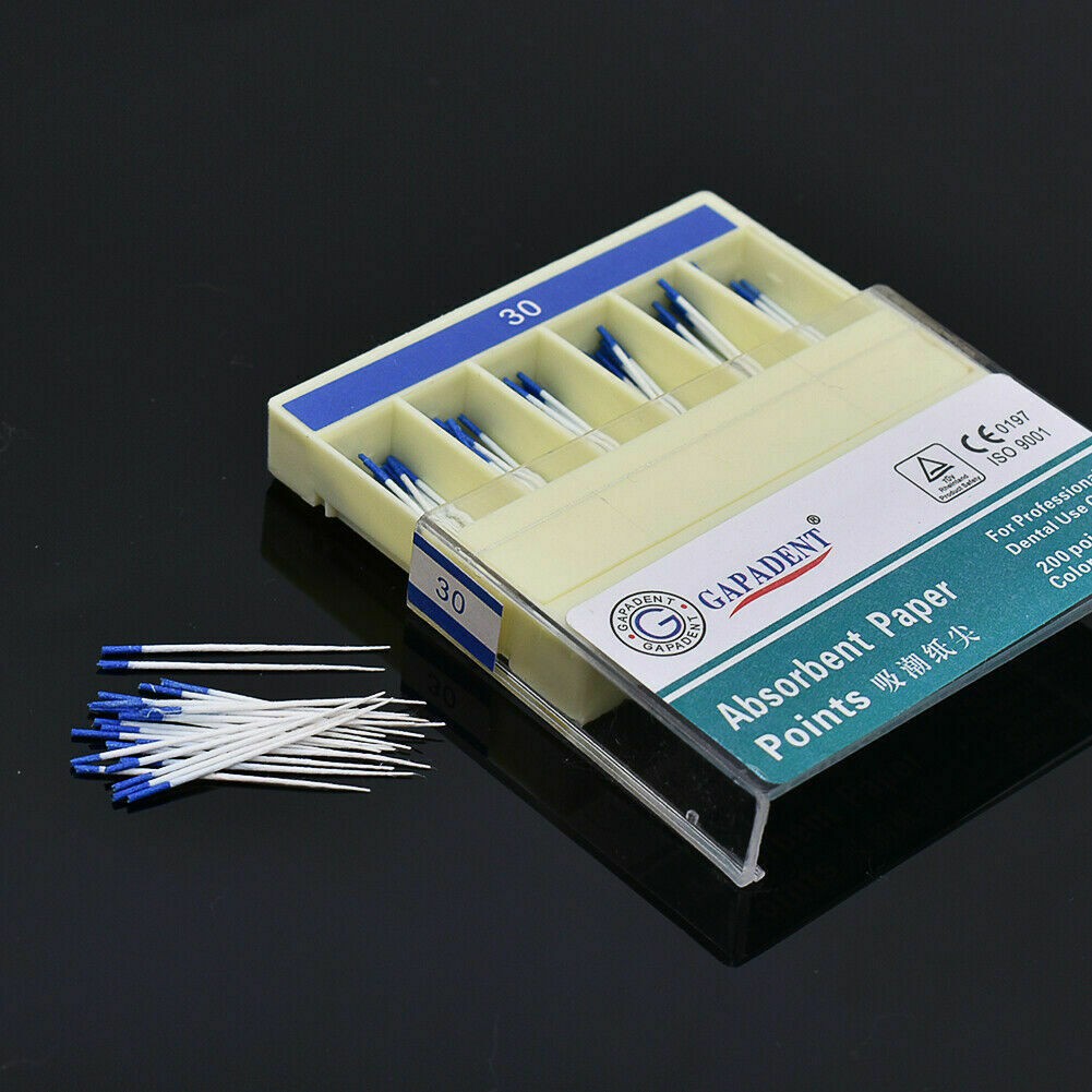 200 Pcs 02 Taper Dental Endodontic Absorbent Paper Points Sterile 7 ...