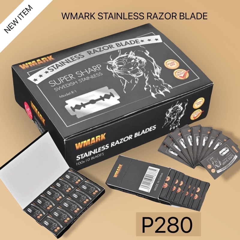 WMARK RAZOR BLADE STAINLESS BLADE Barber tool | Shopee Philippines