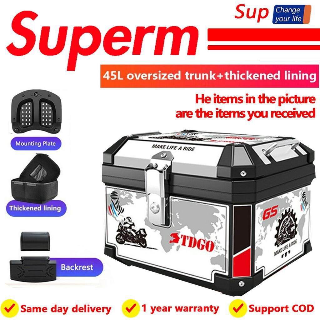 Motorcycle Top Box trunk 45L Top Box Motorcycle Heavy duty universal