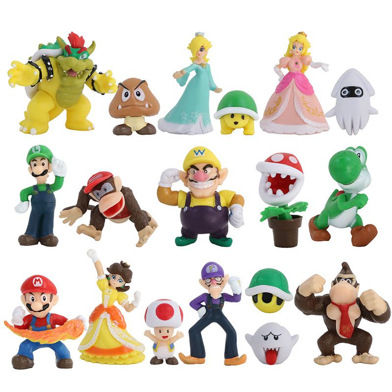 Super Mario Set Of 6/12/18 Mario Luigi Yoshi Tode Princess Peach Bowser ...