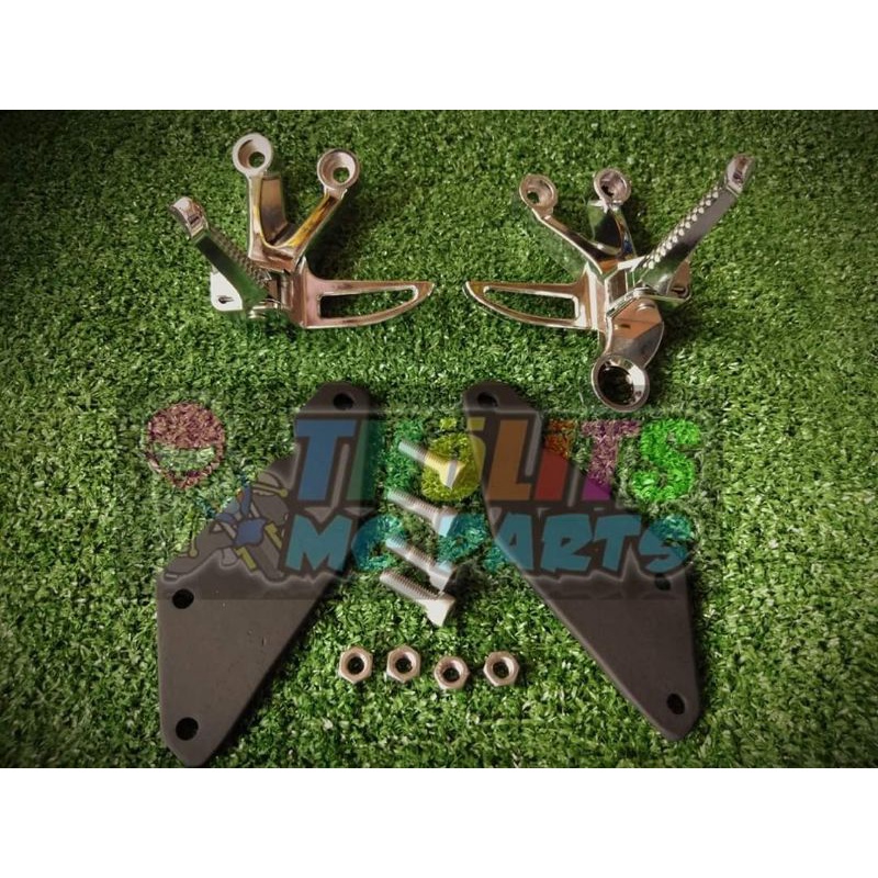 passenger foot rest and bracket set w/stainless bolts and nuts Shopee