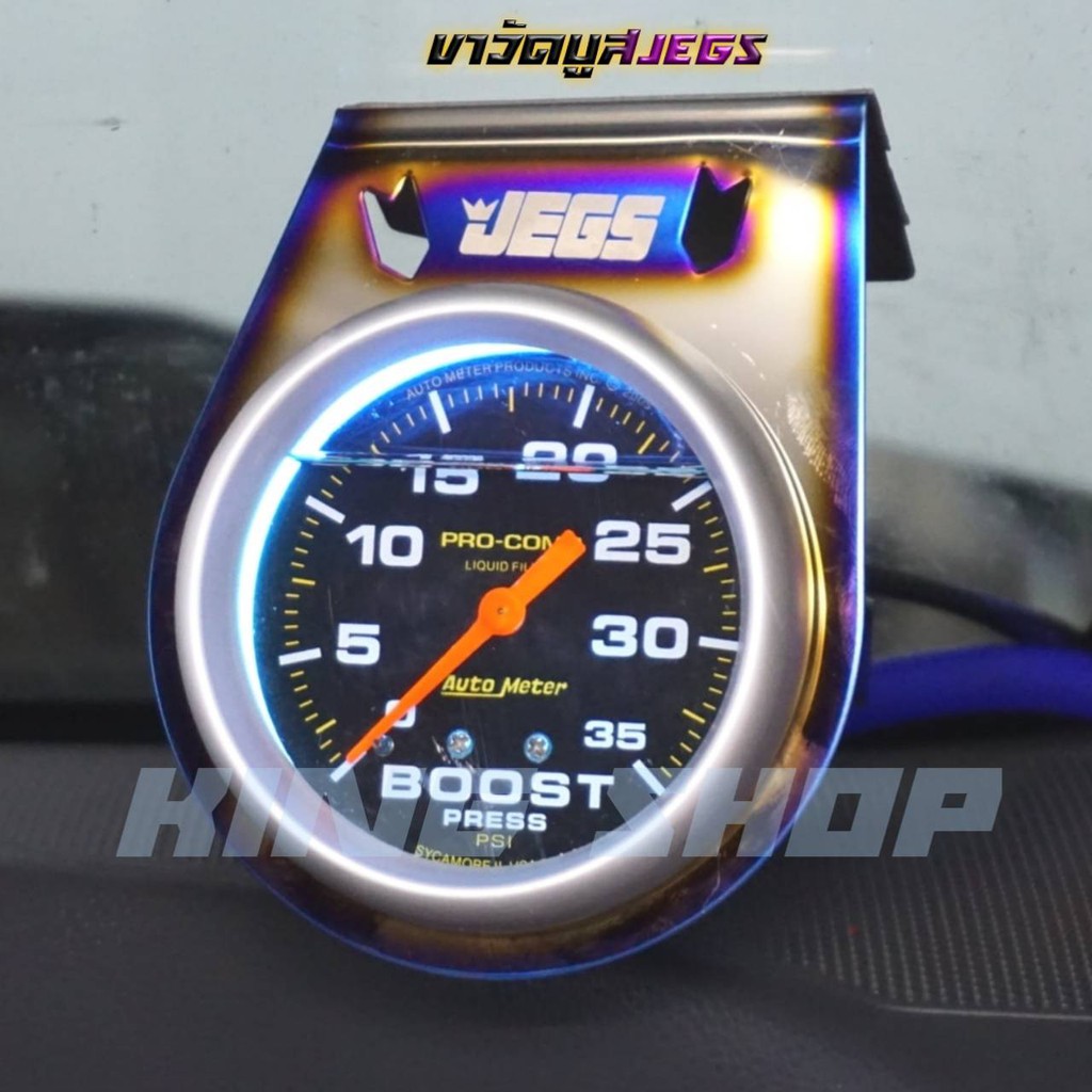 Boost Gauge New Model jegs Booster Gage Stand Turbo Titanium Autometer