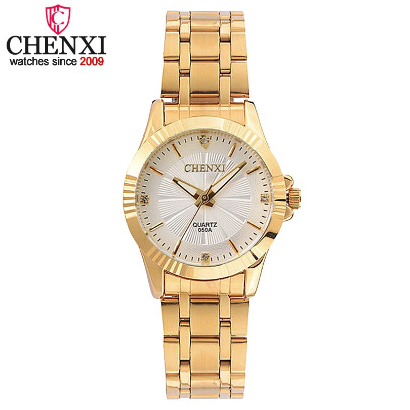 CHENXI Female Golden Clock Quartz Watch Ladies Gold sBqt | Shopee ...