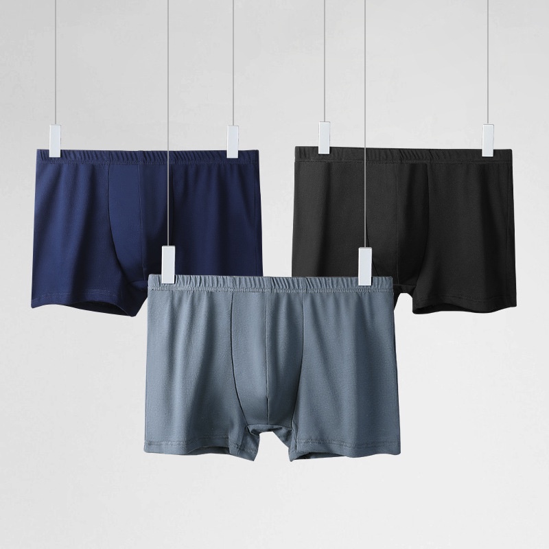 Men's Pure Cotton Sports Healthy Boxer Briefs Large Size Comfortable ...