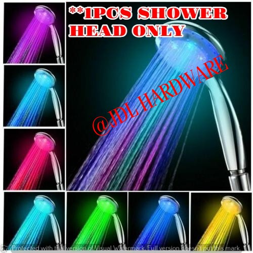 0003 1PCS 7 Colors LED Romantic Light Changing Shower Head (NO BATTERY ...