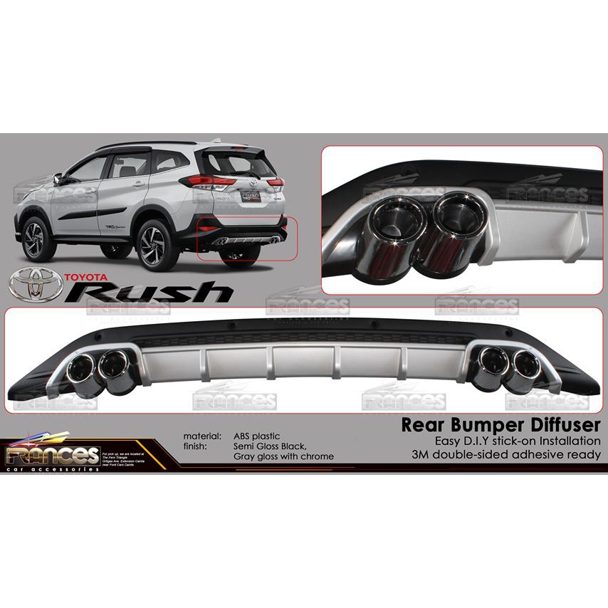 TOYOTA RUSH 2018-2022 REAR DIFFUSER / REAR BUMPER LIP | Shopee Philippines