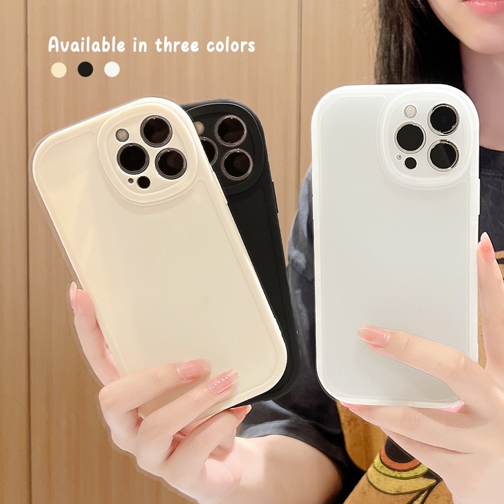 Simply White Frosted Plain Full Phone Case For IPhone 13 13pro