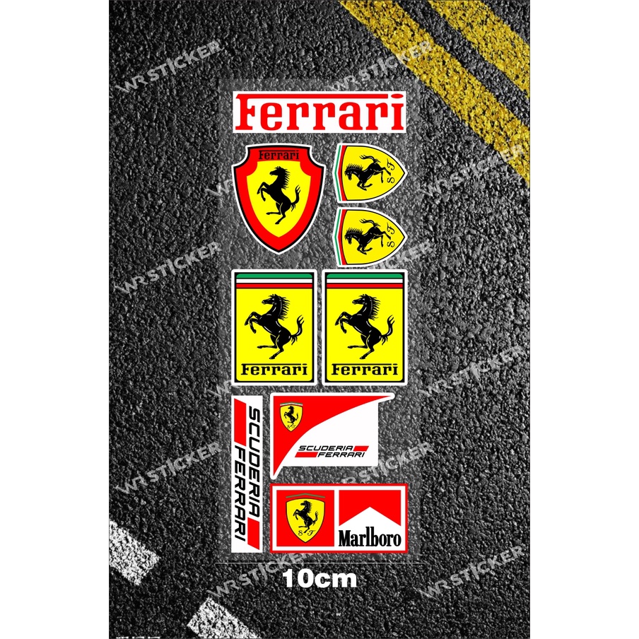 Racing Stickers ferrari logo Stickers 1 set Of Motorcycle cutting ...