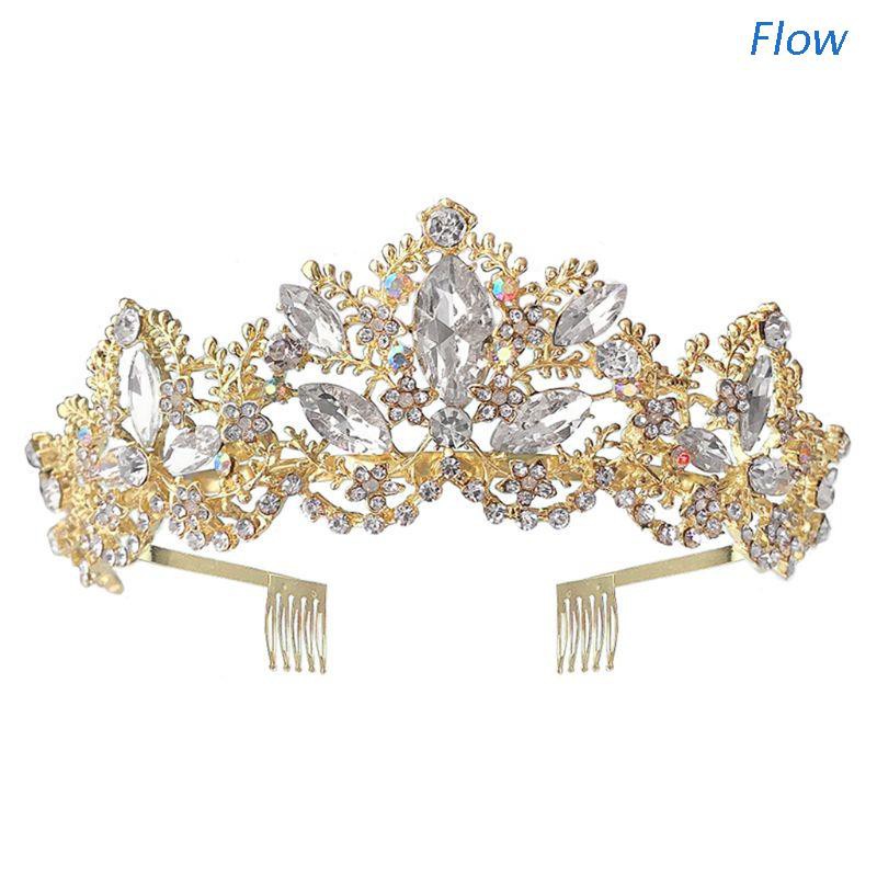 Flow Tiaras De Cristal De Ouro Do Vintage Strass Pageant Crowns Com ...