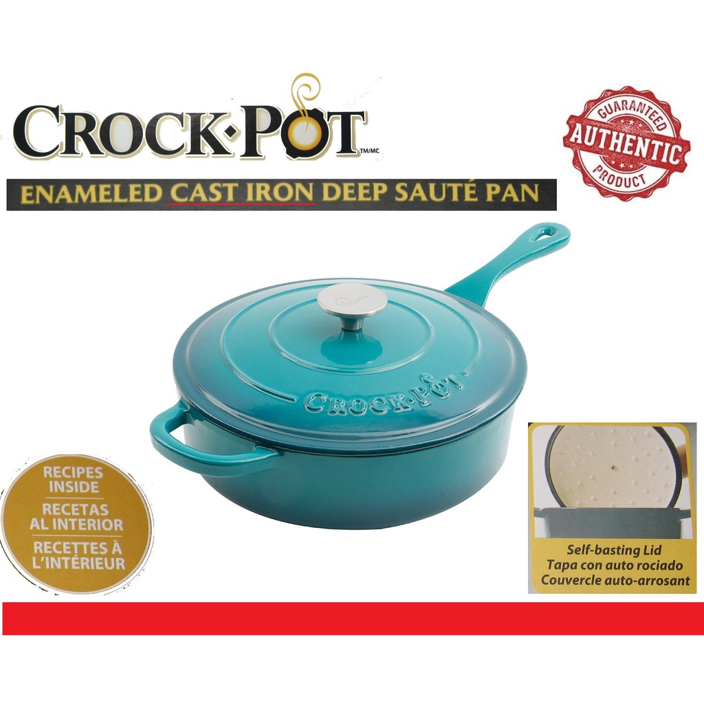 Crock-Pot Artisan 3.5 Quart Deep Enameled Cast Iron Cooking Saute