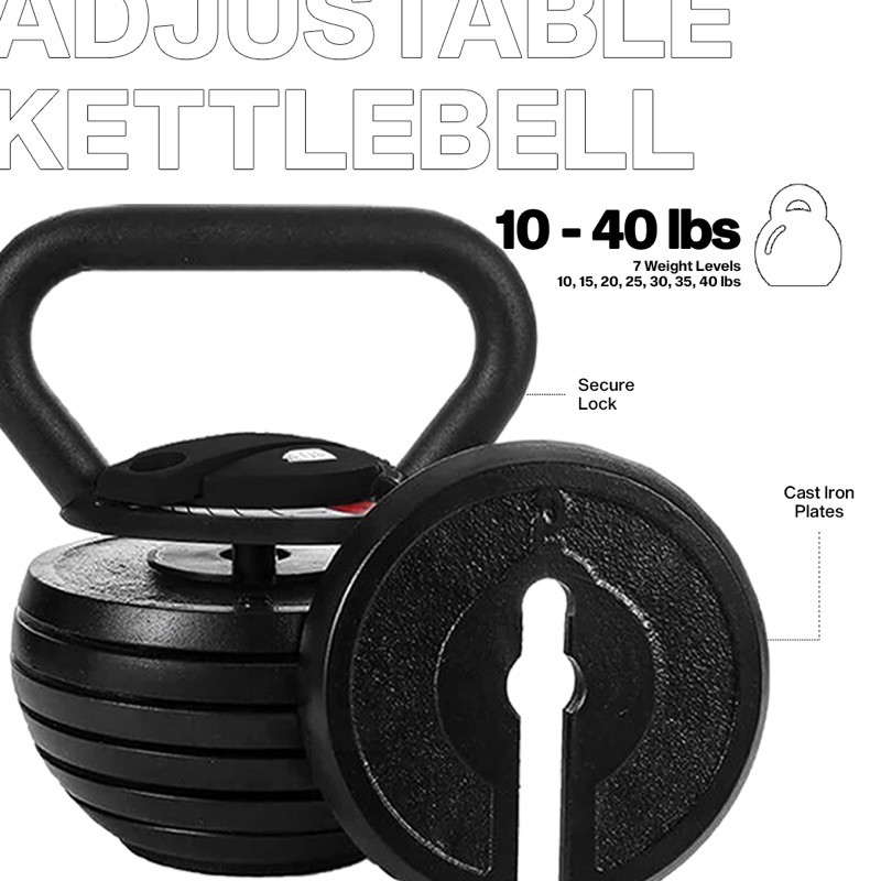 10 to 40 cheap lb adjustable kettlebell black