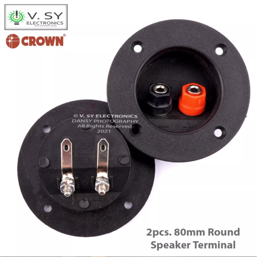 2pcs. 80mm Round Speaker Box Buffle Terminal Bind Binding Post Type