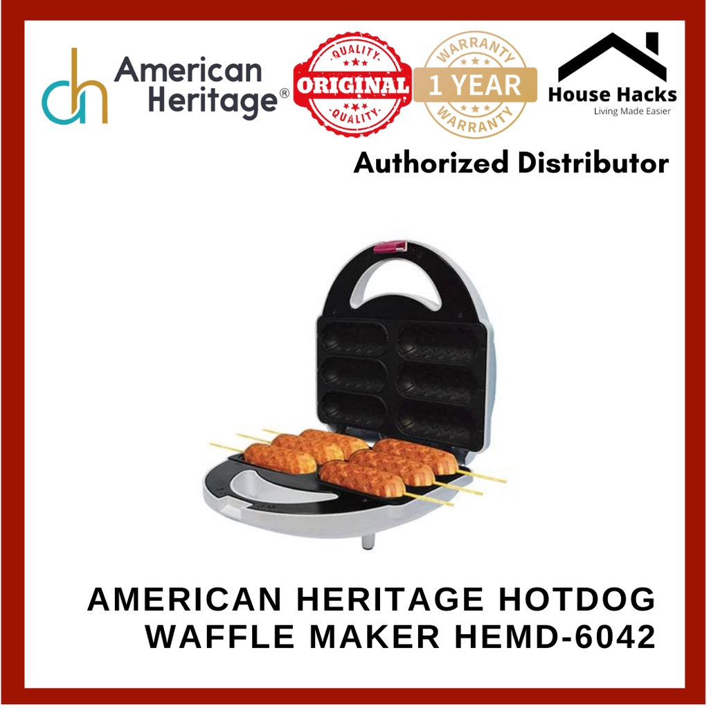 American Heritage Hotdog Waffle Maker HEMD6042 (House Hacks) Shopee