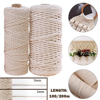 100% Cotton Crochet Yarn for Bag,2mm x 162 Yards,Macrame Cord