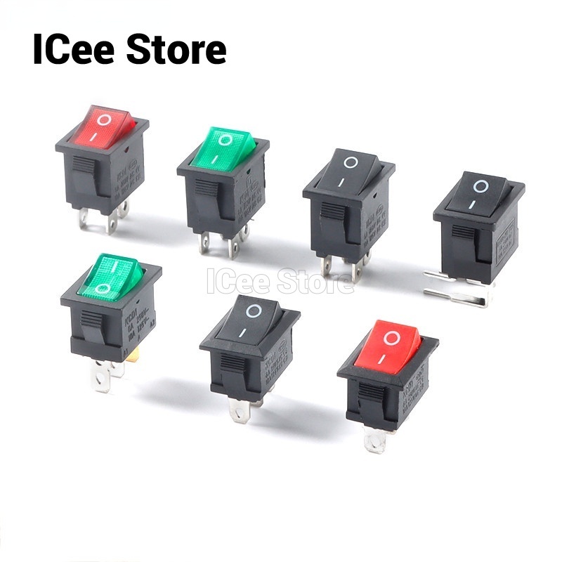 5Pcs KCD1 Rocker Switch 21*15mm 6A/250V AC 10A/125V AC Black White Red ...