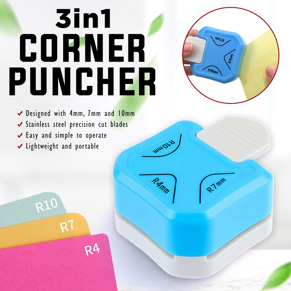 3 Way Corner Rounder Punch, 4mm, 7mm, 10mm 3 In 1 Corner Cutter For Card  Making, Laminate, Cardstock, Scrapbooking And Paper Crafts, Business Cards